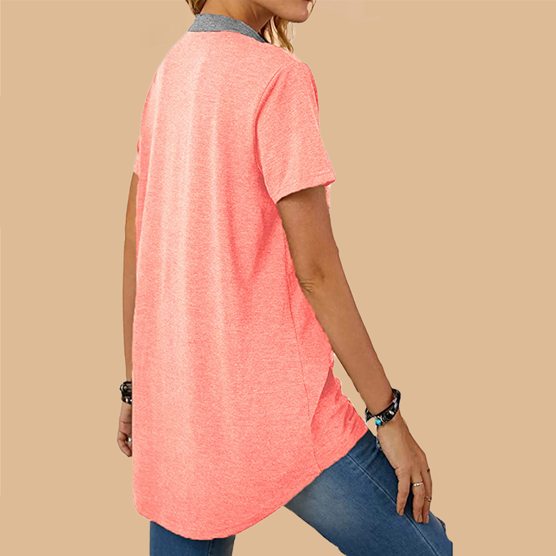 Single Breasted Loose Casual Short Sleeve T-Shirt
