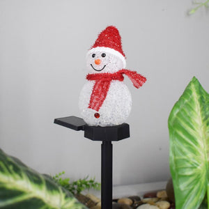 Super Cute Waterproof Solar Snowman Lamp