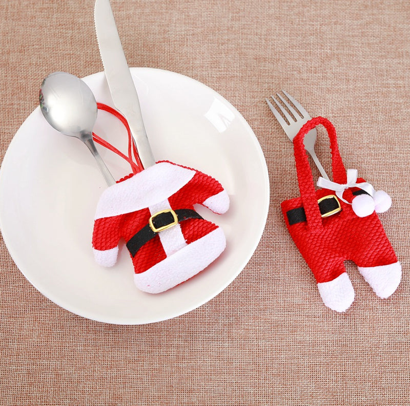 Christmas Silverware Holders Knife Fork Pouch Bag (3 Sets)