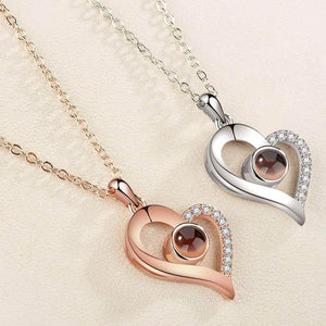 Love Projection Heart Necklace (I Love You in 100 Languages)