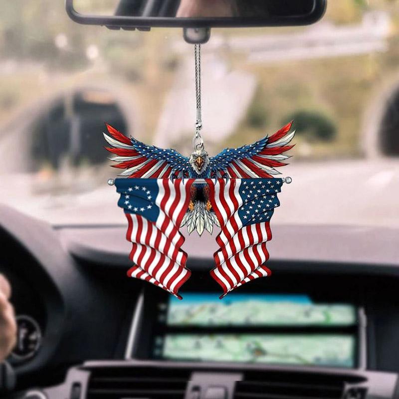 American Flag Car Mirror Decorative Pendant