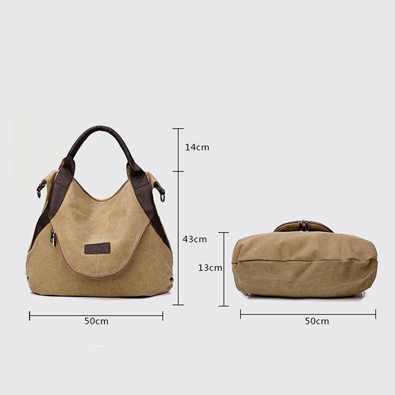 Women Large Capacity Pocket Casual Tote Handbag