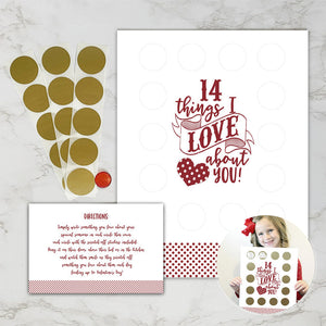 Valentine's Scratch Off Advent "14 things I or WE love about you!"
