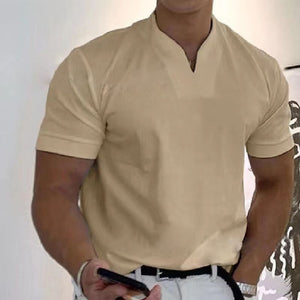 Short-sleeved V-neck Athletic T-shirt