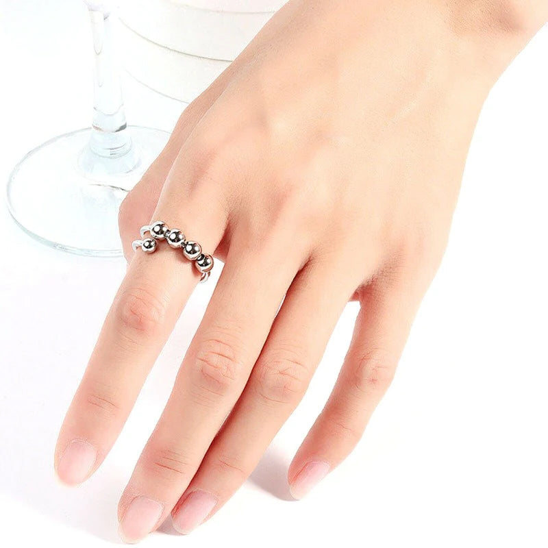 4 Beads Adjustable Anxiety Relief Ring