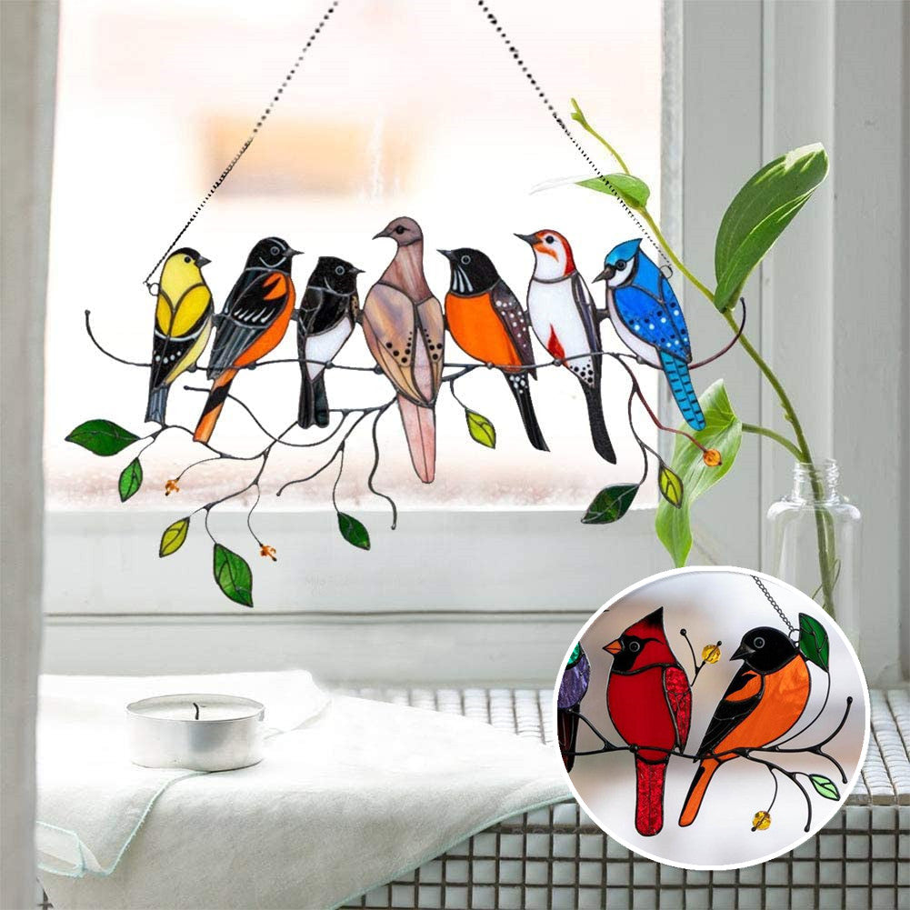 Birds Stained Glass Window Hangings 🎁Mother's Day Promotion🐦