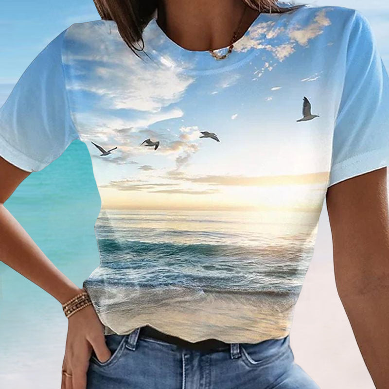 Women's Casual 3D Printed Painting T-shirt