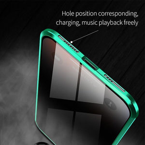 Upgraded Anti-peep Two Side Tempered Glass Magnetic  iPhone Case