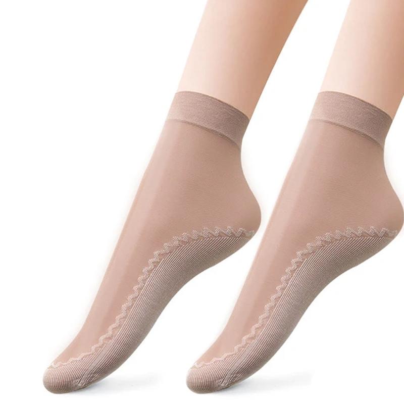 Silky Anti-Slip Cotton Socks (5 pairs)