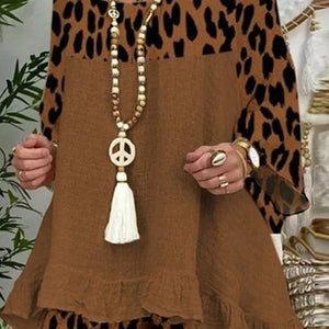 Women's Leopard Stitching Cotton Suit